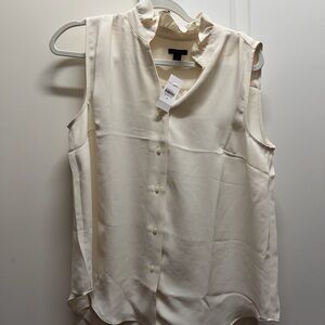 Elegant Cream Sleeveless Blouse